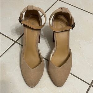 Soludos Beige Ankle Strap Heels